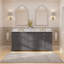 Meuble-lavabo double 72 po avec lavabo en marbre et portes à volets en céramique-692373305