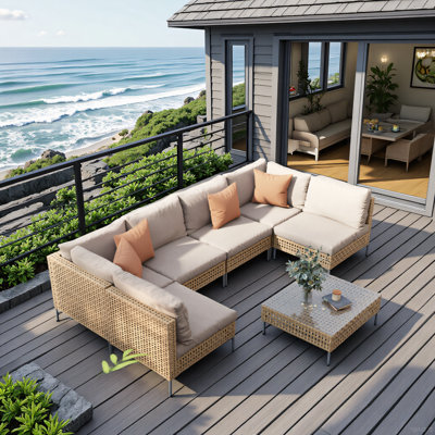 7-Pieces Wicker Conversation Sets