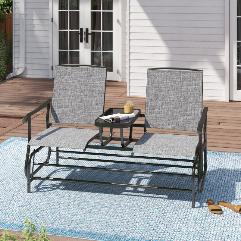 Banc oscillant pour 2 personnes Auyeung, Gris
