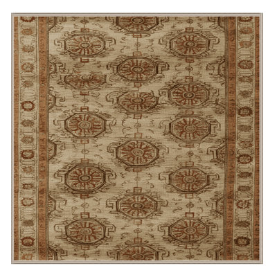 Tapis beige Art Deco lavable à la machine