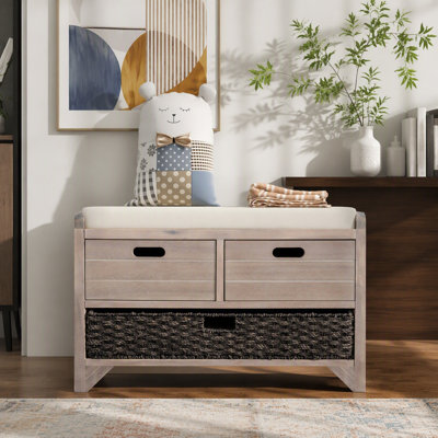 Solid Wood Drawer Storage Bench, Shoe Storage Cabinet, Shoe Bench, Entryway Shoe Cabinet