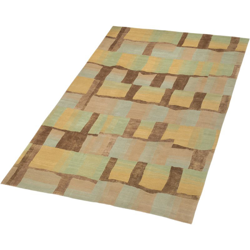 Eva H Geometric Area Rug in Beige/Green, Rectangle 9' x 12'