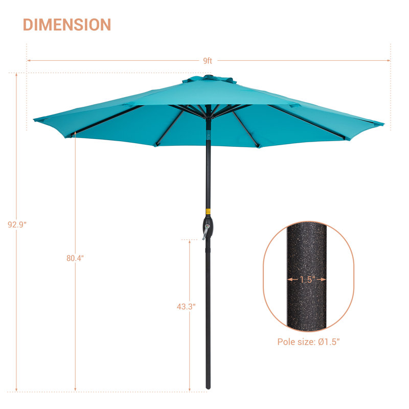 Parasol de marché 108 po Dorava, Bleu lac