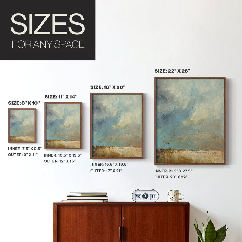Vista Grande Framed Print - Solid Wood, 20" H x 16" W, Brown