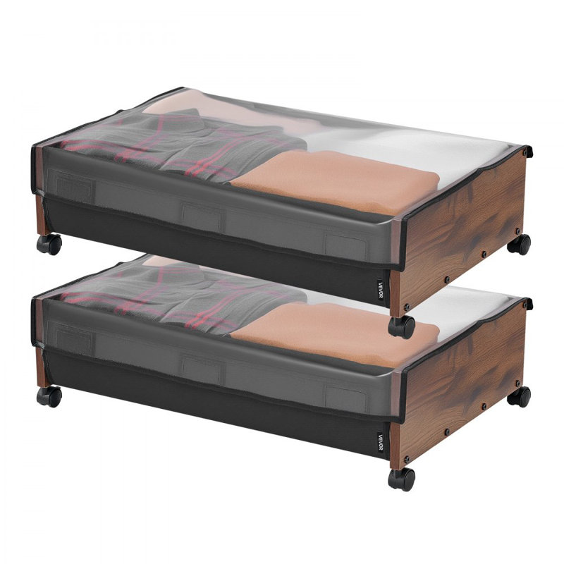 Sacs de rangement sous le lit avec roulettes 25,6 x 18,1 x 7,1 pouces