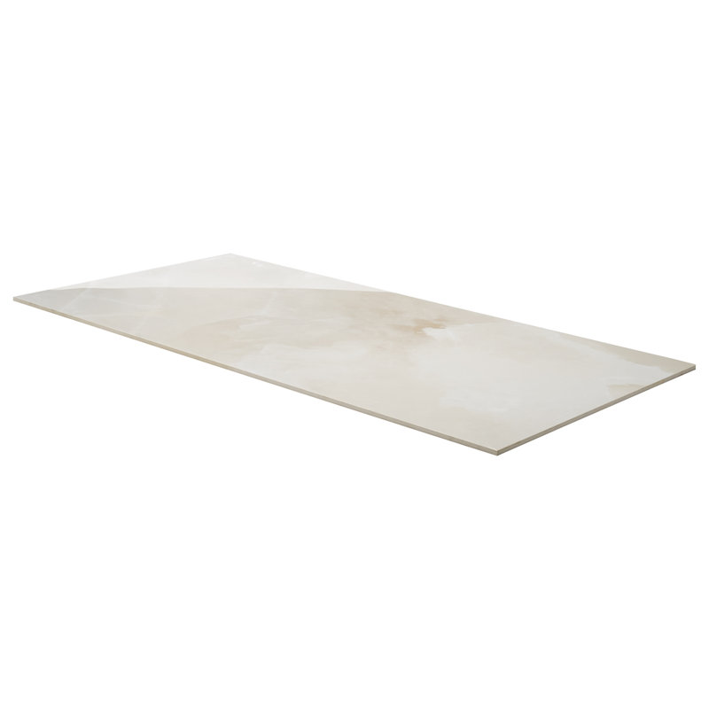Harmonyx 24x48 Onyx Look Polished Porcelain Floor and Wall Tile, Vanilla White