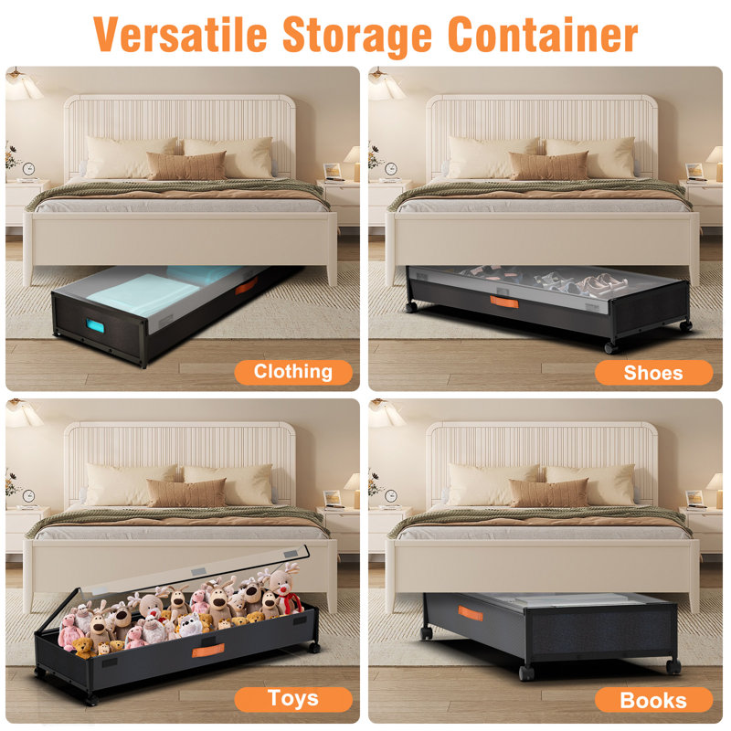 Storage box with gurney bottom Black