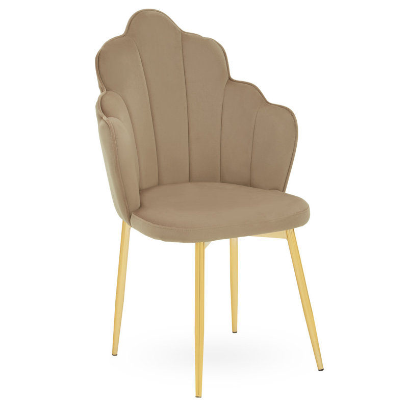 Koval 47cm H Polyester Blend Upholstered Side Chair, Gold, Light Brown