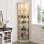 Vitrine de coin lumineuse, rangement en verre et vitrine de coin-310042932