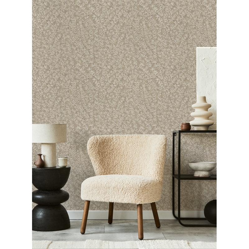 Carreau de papier peint autocollant Valdemaro, Beige, L 2 pi x H 18 pi
