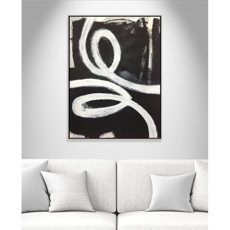 Swirly Swirls I by Casa Fine Arts, No, Silver Floater Framed, 41.5" H x 31.5" W x 2" D