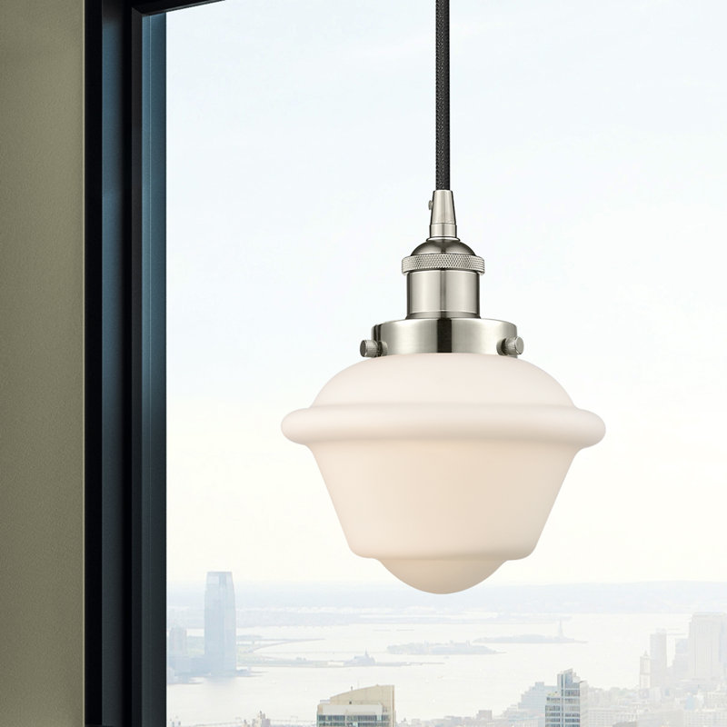 Luminaire suspendu 1 lumière Calliope, Blanc, Nickel poli