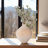 Modern Round Ribbed Glass Vase for Home Decor – Decorative Tall Flower Vase Perfect for Dining Room Table, Kitchen Accent, or Bedroom Decor-203552815-203552809