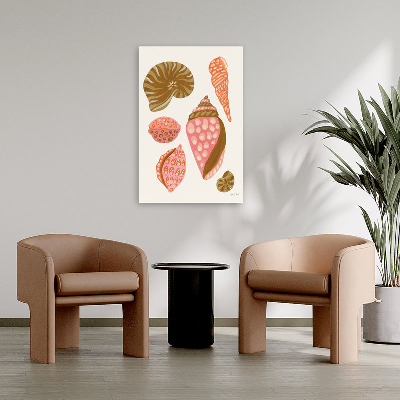 My Tropical Shell Collection I Coastal; Nautique; Tropical tropical brun côtier, H 36 po x l 24 po