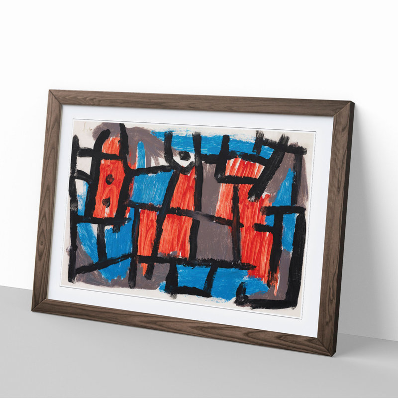 The Hour Before One Night by Paul Klee - Picture Frame Painting, Walnut, 48cm H x 65cm W x 2cm D
