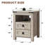 Table de bout Farmhouse avec 2 ports USB et 2 prises de courant-262390303