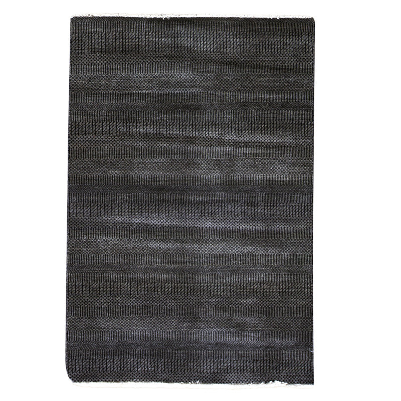 Tapis gris anthracite de haute qualité noué à la main