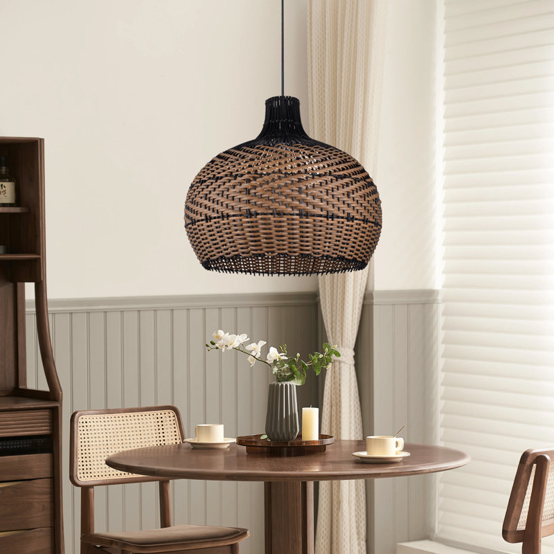 Luminaire suspendu en forme de dôme à 1 lumière Wunder, H 15,74 po x l 15,74 po x P 15,74 po