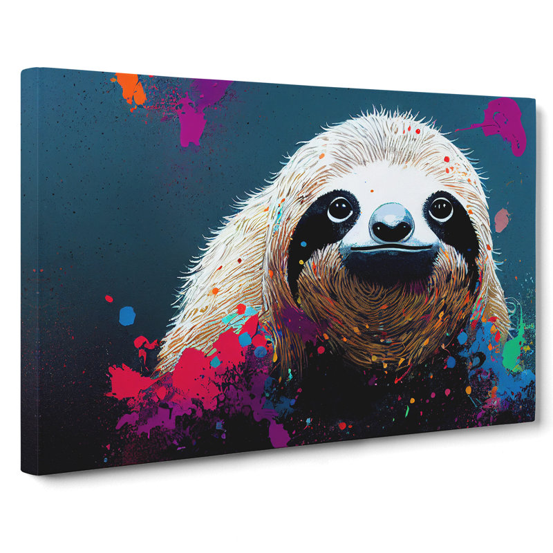 Sloth Splash Vol.1 Abstract - Wrapped Canvas, 40cm H x 60cm W x 3cm D