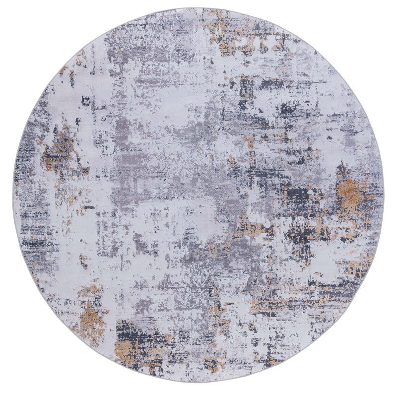 Auva Performance Machine Washable Abstract Rug, Square 4'