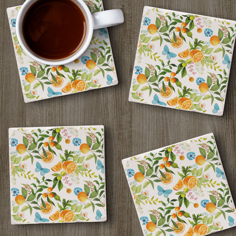 Ensemble de 4 sous-verres Sweet Clementine