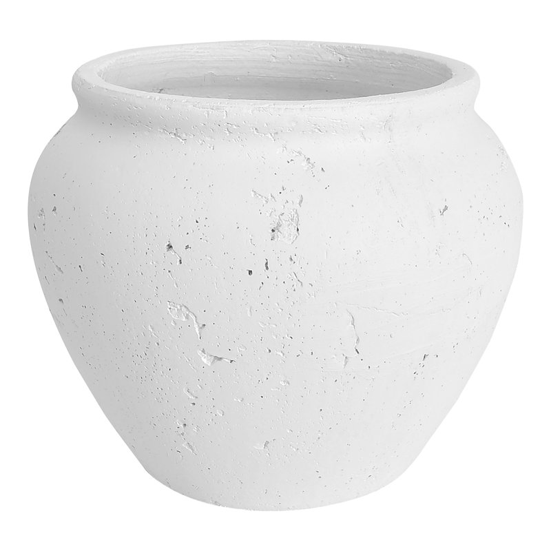 Nisso Handmade Concrete / Cement Table Vase, White