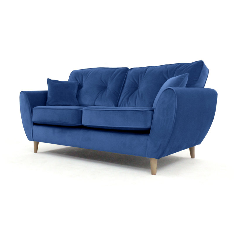 Rafe 3 Seater Velvet Sofa, Electric Blue Velvet