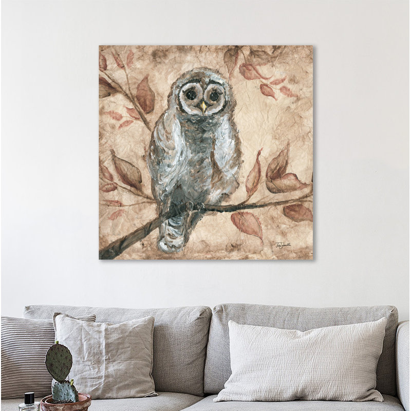 « sagesse hibou ii », reproduction sur toile tendue, H 12 po x l 12 po