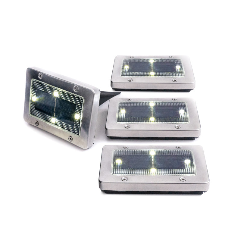 Sliver Solar Powered Integrated LED Step Light Pack