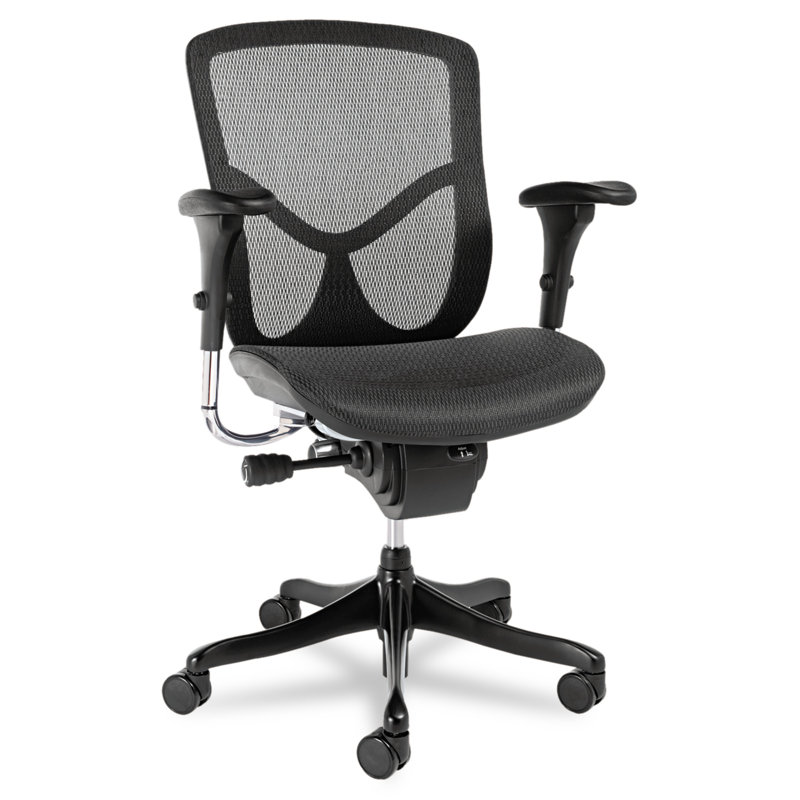 Black Mesh Executive Swivel Chair with Adjustable Arms