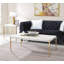 Table basse Corene au fini blanc et or