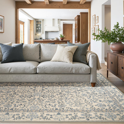Tapis floral lavable à la machine