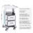 3 Tiers Lab Carts Mobile Medical Cart with 2 Drawers & 1 Top Tray White, Trolley Storage Cart with ABS Material