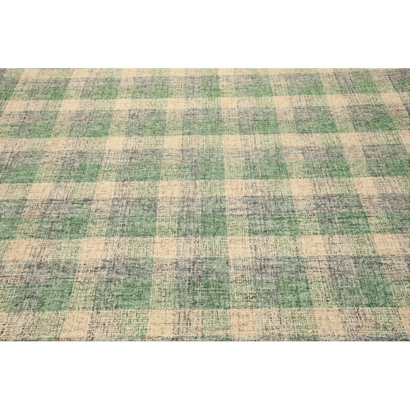 Tapis multicolore crocheté à la main ivoire et vert, Rectangle 144 po x 108 po