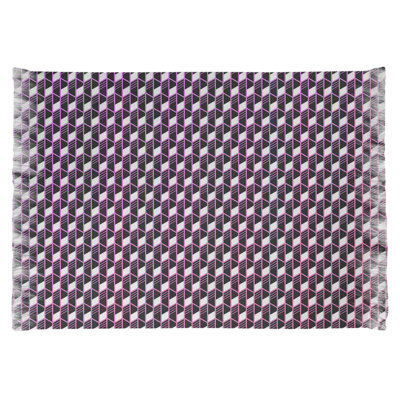 Tapis mauve/noir à rayures géométriques dégradé Mcguigan