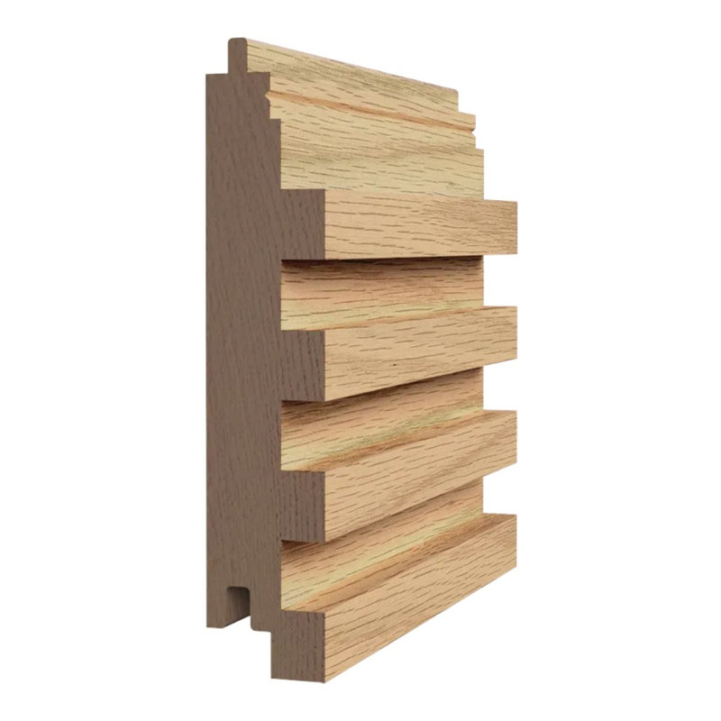 Panneau mural Interbois en chêne rouge CRENO-TG 3/4 po x 3-7 / 16 po x 96 po, Brun, Chêne