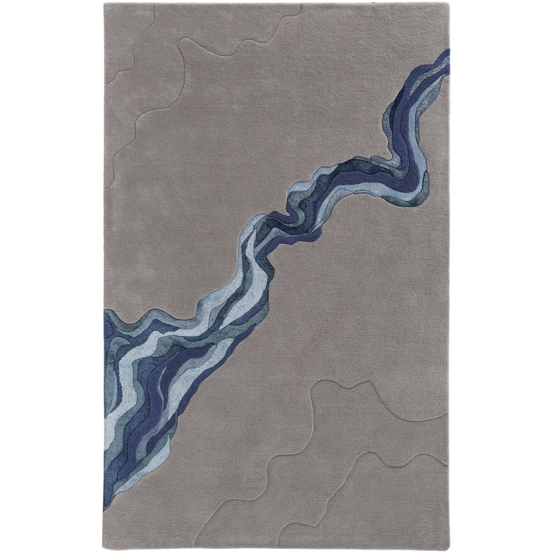 Zakeri Wool Abstract Indoor Rug, Rectangle 9' x 12'
