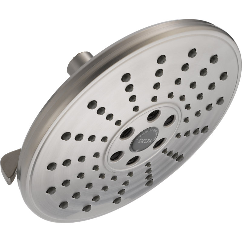 Universal Showering Components Multi Function Adjustable Shower Head with H2okinetic Technology, Brilliance Stainless