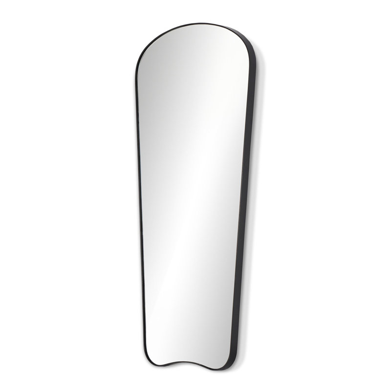 Miroir de cheminée Myerstown, Noir mat, 60 po x 26 po