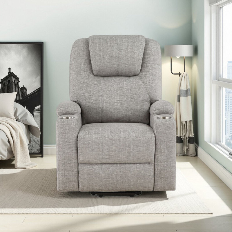 Élégant fauteuil inclinable Power Lift avec massage apaisant et conception peu encombrante - confort moelleux en chenille