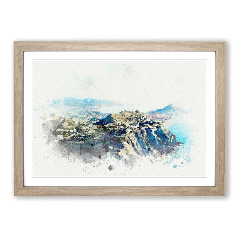 Cabo San Lucas Skyline in Mexico in Abstract - Picture Frame Graphic Art Print, 62cm H x 87cm W x 2cm D, Oak Framed