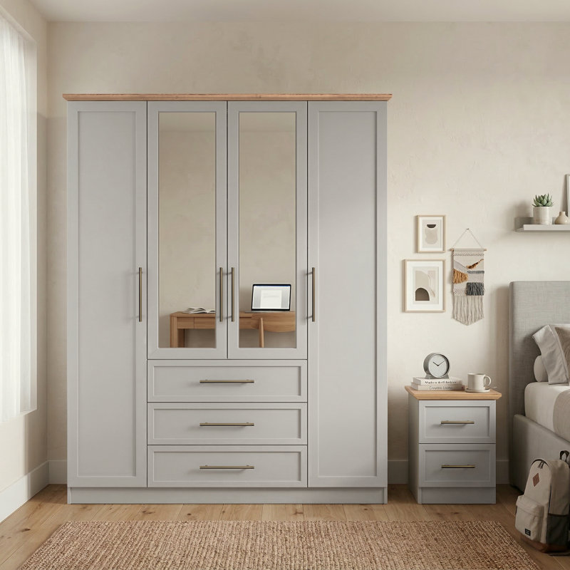 Cleverton Mirage Bedroom Set, Light Grey