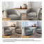 Fauteuil demi-tonneau pivotant en mélange de coton kaki avec base en bois massif Applewold-1593359138