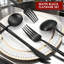Ensemble de couverts 20 pièces noir mat pour 4, argenterie en acier inoxydable avec finition satinée, ensemble de cuillères à fourchette à couteaux allant au lave-vaisselle pour la maison et le restaurant