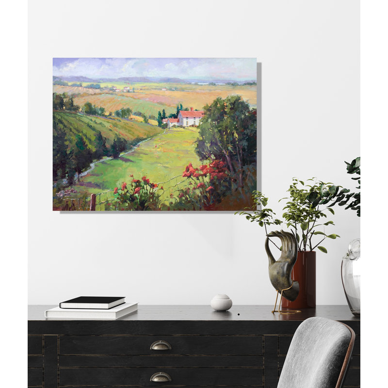 Print by John Beard, 20" H x 24" W x 1.5" D, White Framed Canvas