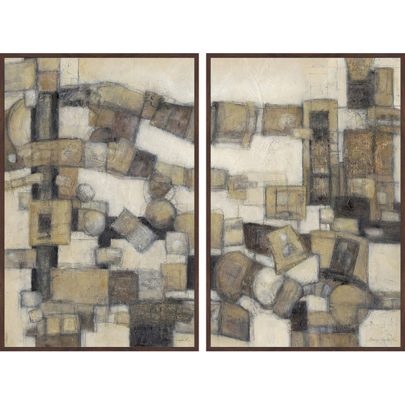 Tower Blocks - ensemble de 2 reproductions encadrées sur toile, H 36 po x l 24 po
