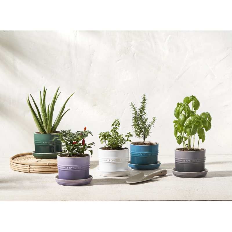 Le Creuset Enameled Stoneware Pot Planter, Nectar