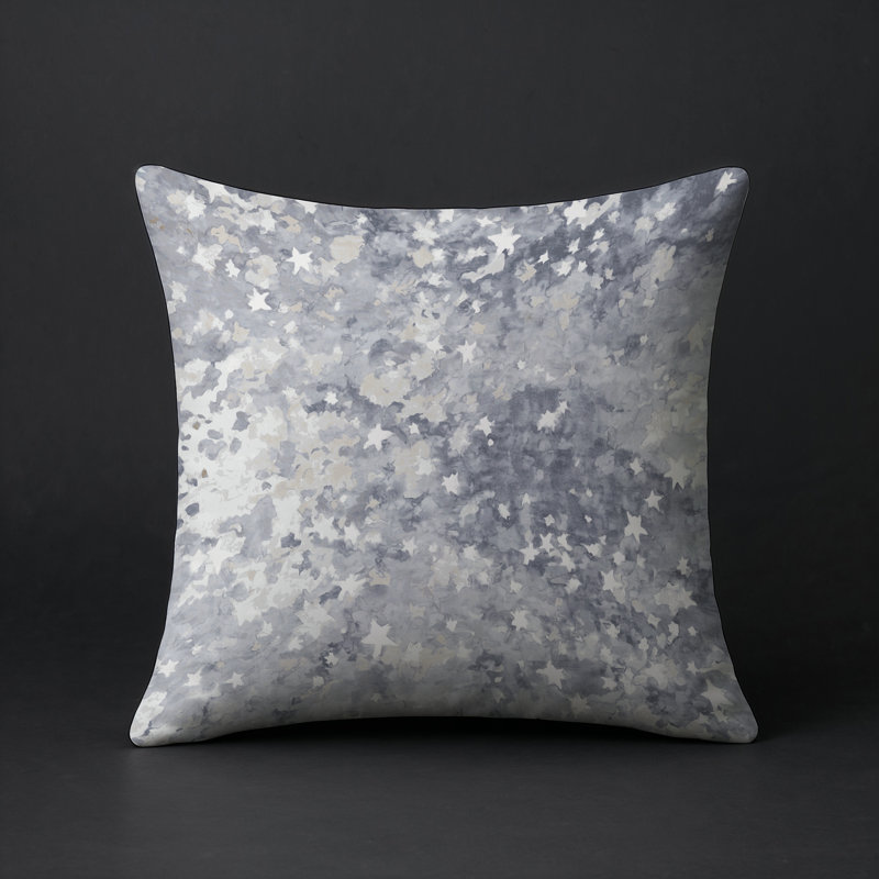 Coussin décoratif intérieur et extérieur Modern, Gris abstrait 267, Carré 18 po