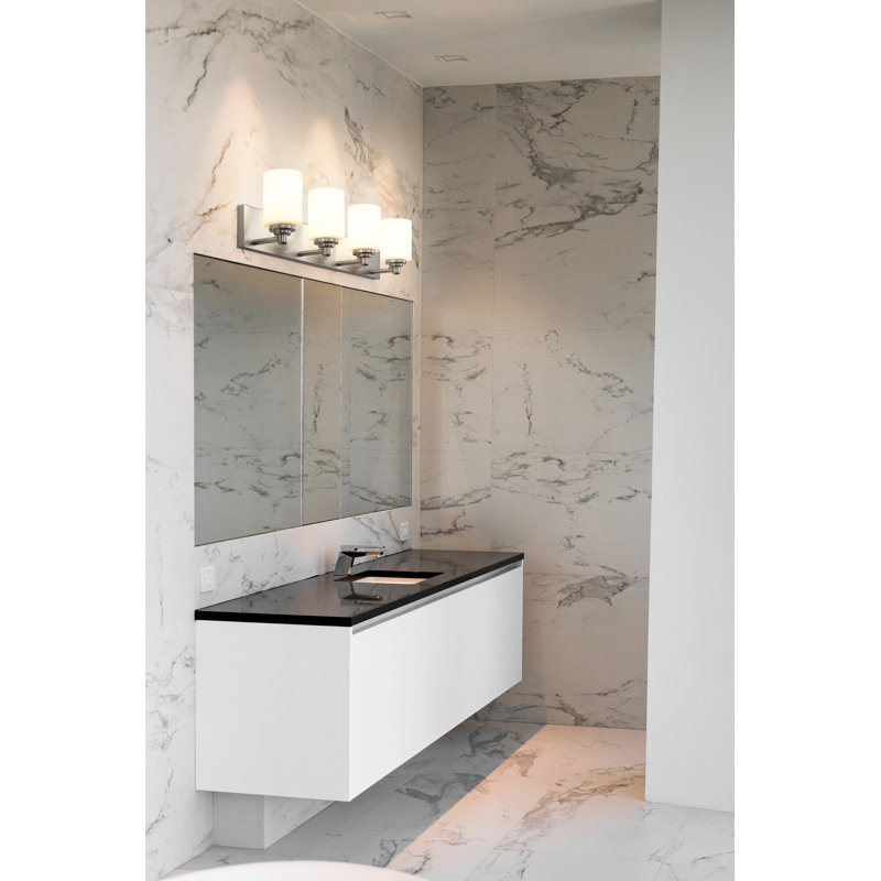 Éclairage pour meuble-lavabo à 4 lumières à intensité variable PASCALE, Nickel brossé
