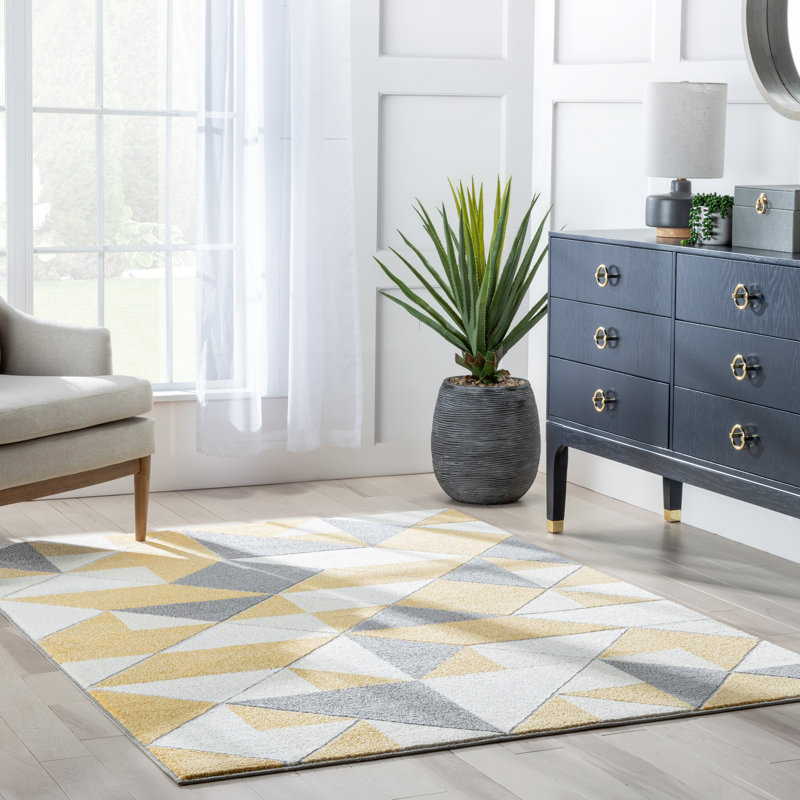 Leona Geometric Synthetic Area Rug, Rectangle 120 x 160cm